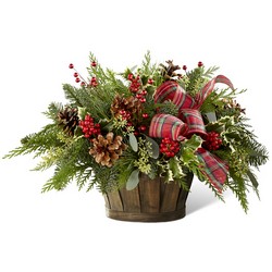 The FTD Holiday Homecomings Basket from Flowers by Ramon of Lawton, OK